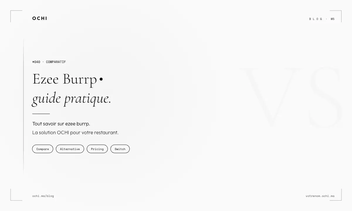 eZee BurrP Real Costs: Morocco Restaurant Pricing Breakdown