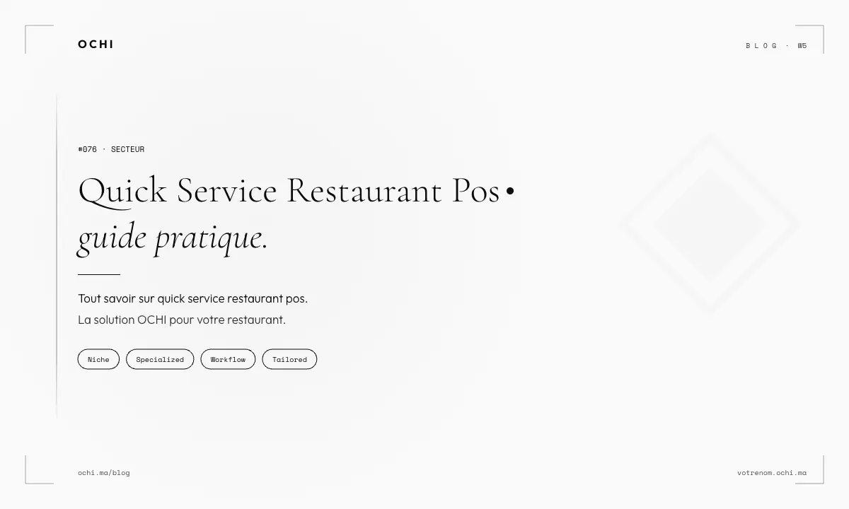 Quick Service Restaurant POS: Beyond Speed to Real Profit Control