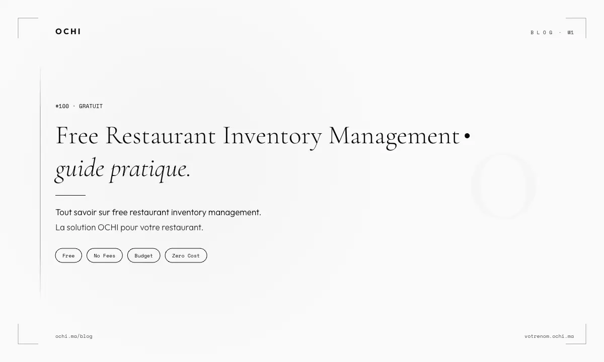Free Restaurant Inventory Management: The Hidden Costs in Morocco