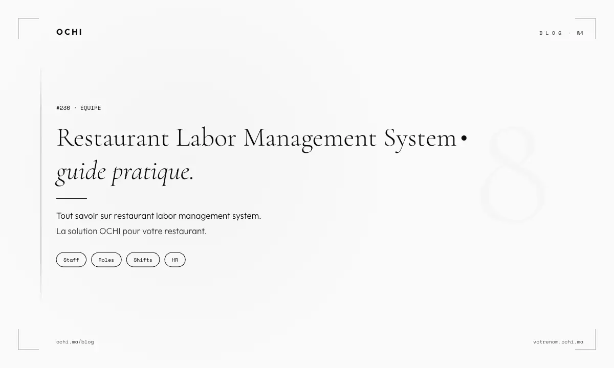 Restaurant Labor Management System: Stop Employee Theft in Morocco