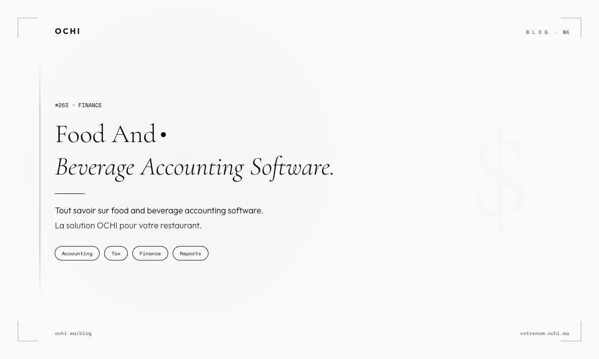 Food and Beverage Accounting Software for Moroccan Restaurants