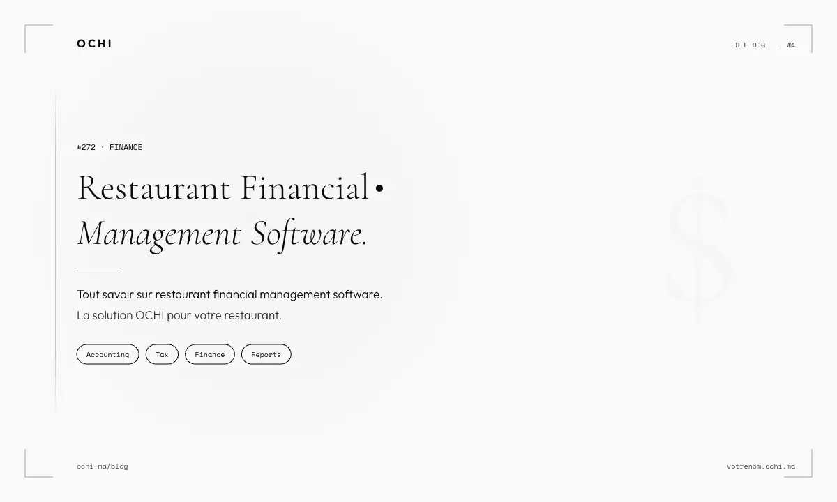 Restaurant Financial Management Software for Morocco's Multi-Payment Reality
