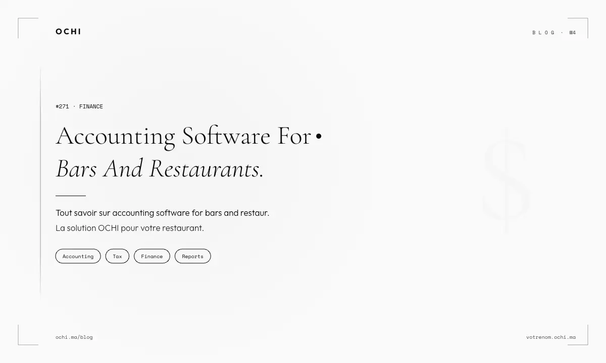 Accounting Software for Bars and Restaurants in Morocco: What Works