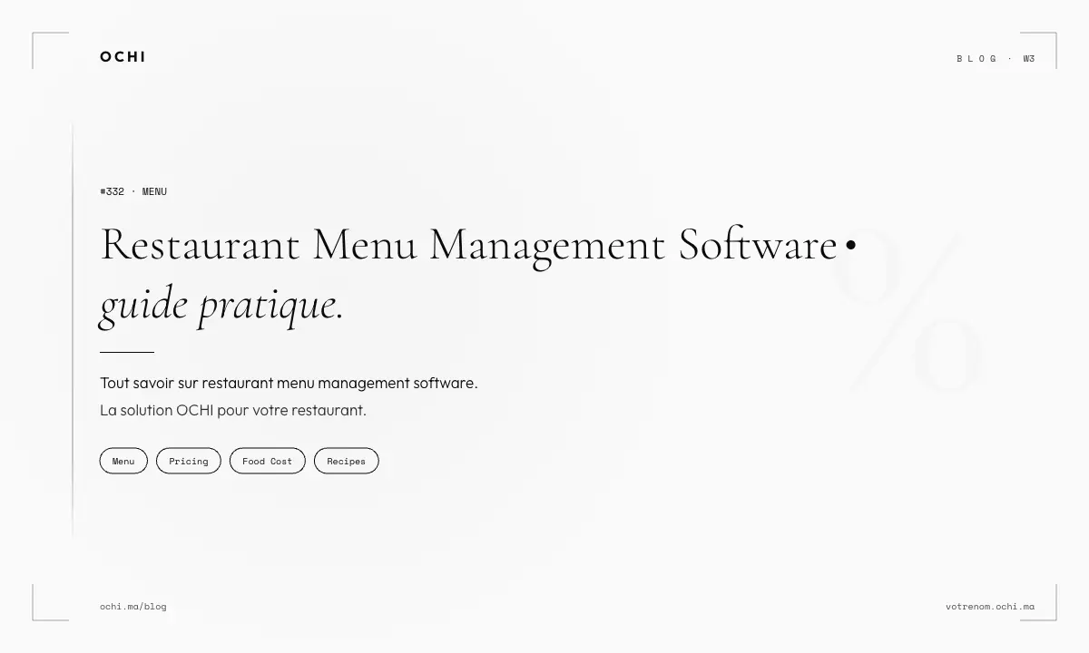 Restaurant Menu Management Software: Stop Losing Money on Every Order