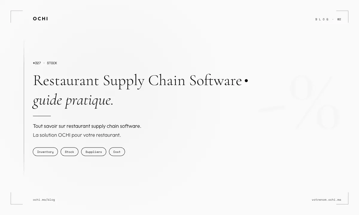 Restaurant Supply Chain Software That Actually Works in Morocco