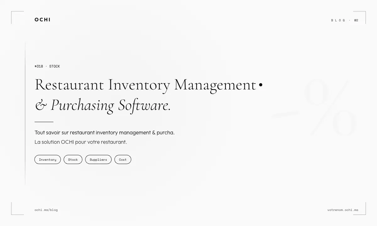 Restaurant Inventory Management & Purchasing Software for Morocco