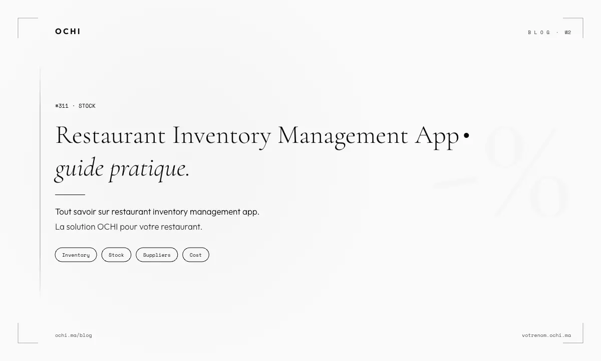 Restaurant Inventory Management App Cost vs Manual Loss in Morocco
