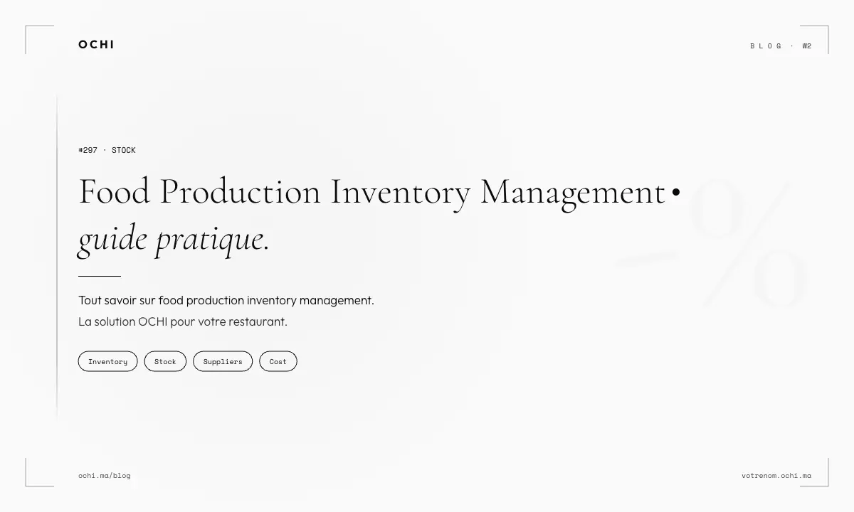 Food Production Inventory Management Costs Moroccan Restaurants 30%