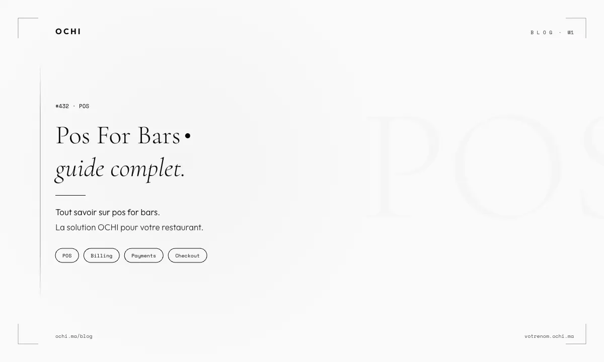 POS for Bars: Why Restaurant Systems Fail Morocco's Bar Industry