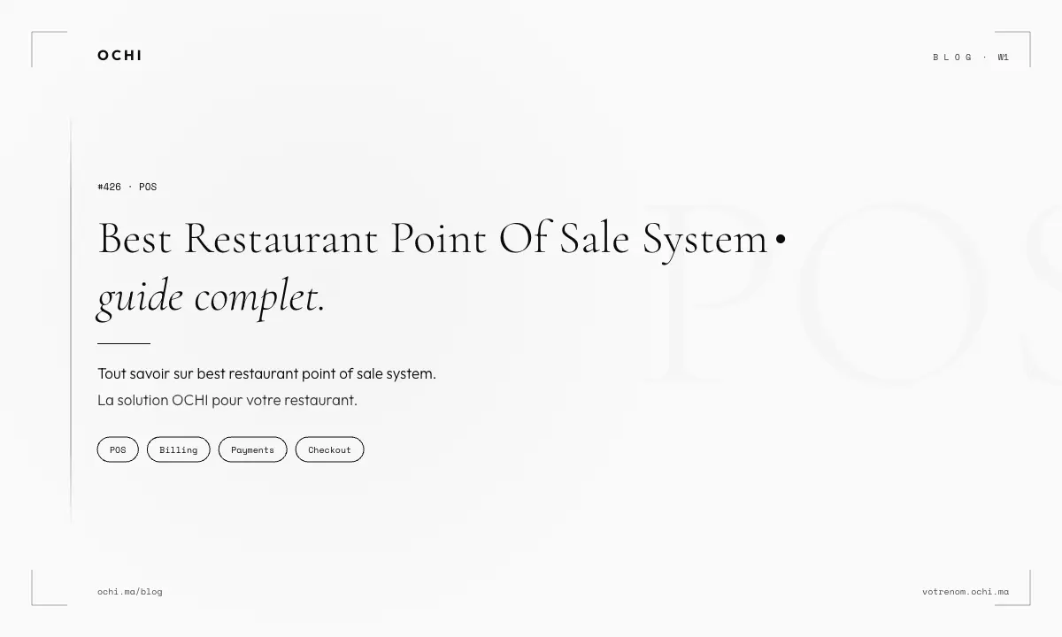 Best Restaurant Point of Sale System for Morocco's Reality