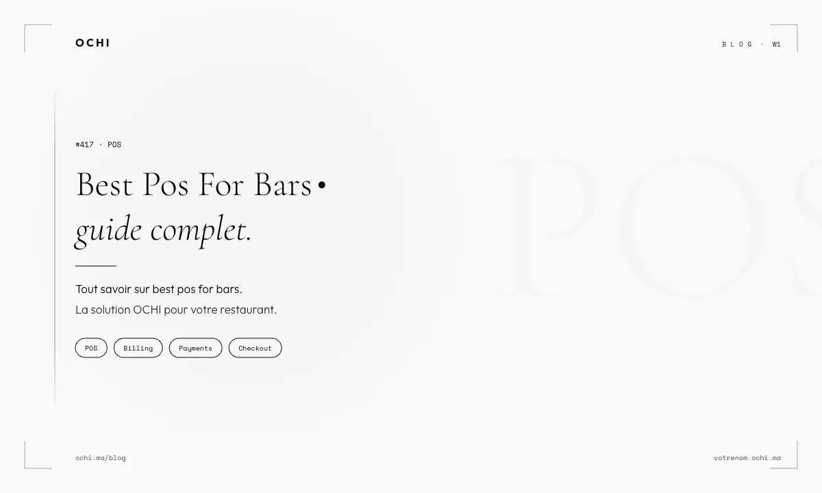 Best POS for Bars in Morocco: Zero-Commission Guide 2026