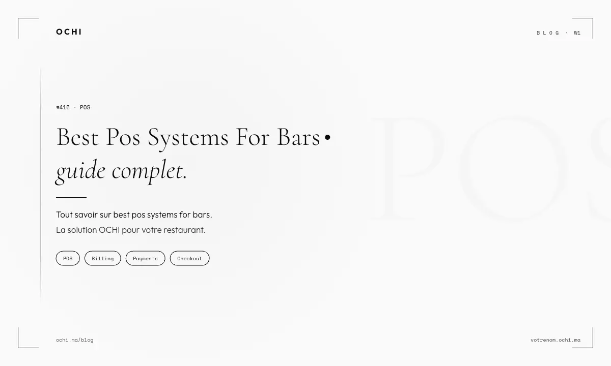 Best POS Systems for Bars in Morocco: Zero Commission Options