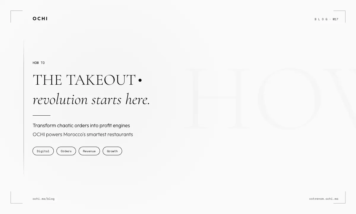 The Takeout Revolution: Why Phone Orders Cost Moroccan Restaurants 15%