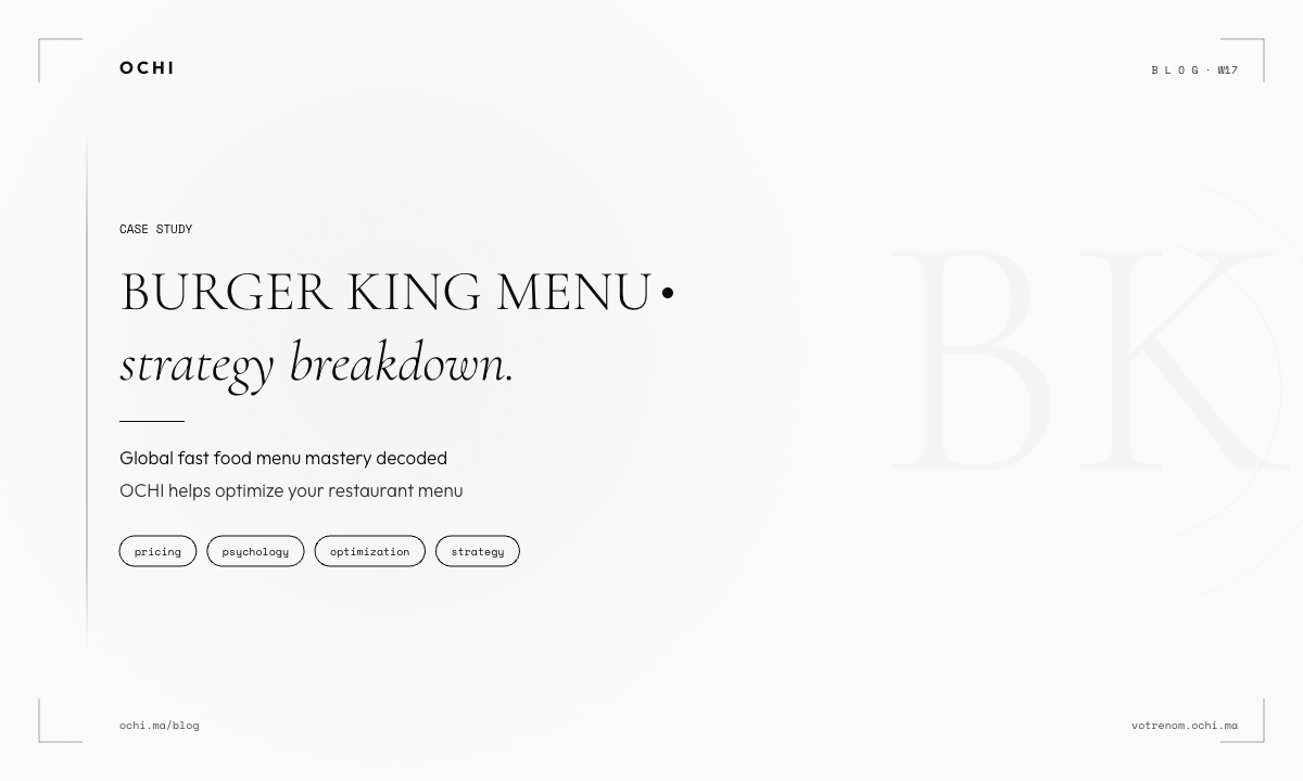 Burger King's Menu Psychology: Morocco Restaurant Pricing Tactics