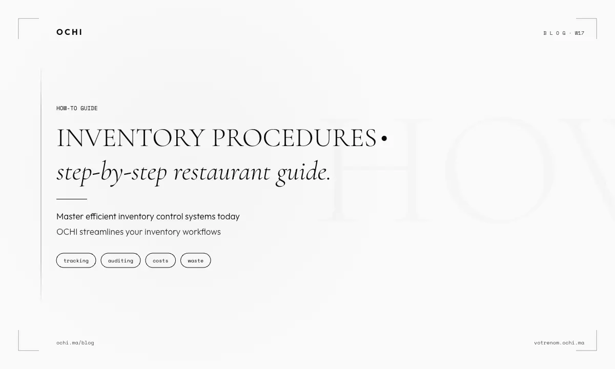 Restaurant Inventory Procedures: Zone Setup and Staff Assignments