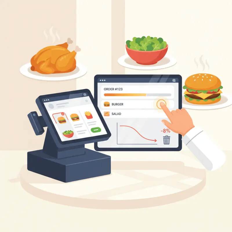 Restaurant POS System with Kitchen Display: Cut Kitchen Waste by 8%