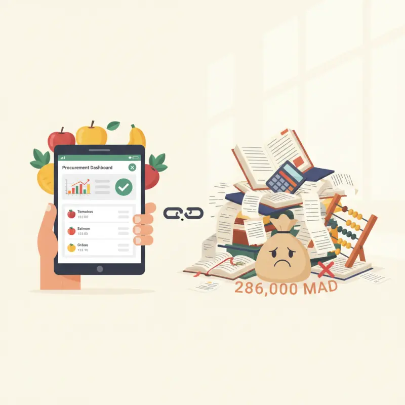 Restaurant Procurement Software: Why Manual Systems Cost 286K MAD Yearly