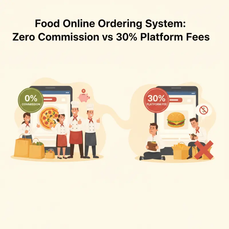 Food Online Ordering System: Zero Commission vs 30% Platform Fees