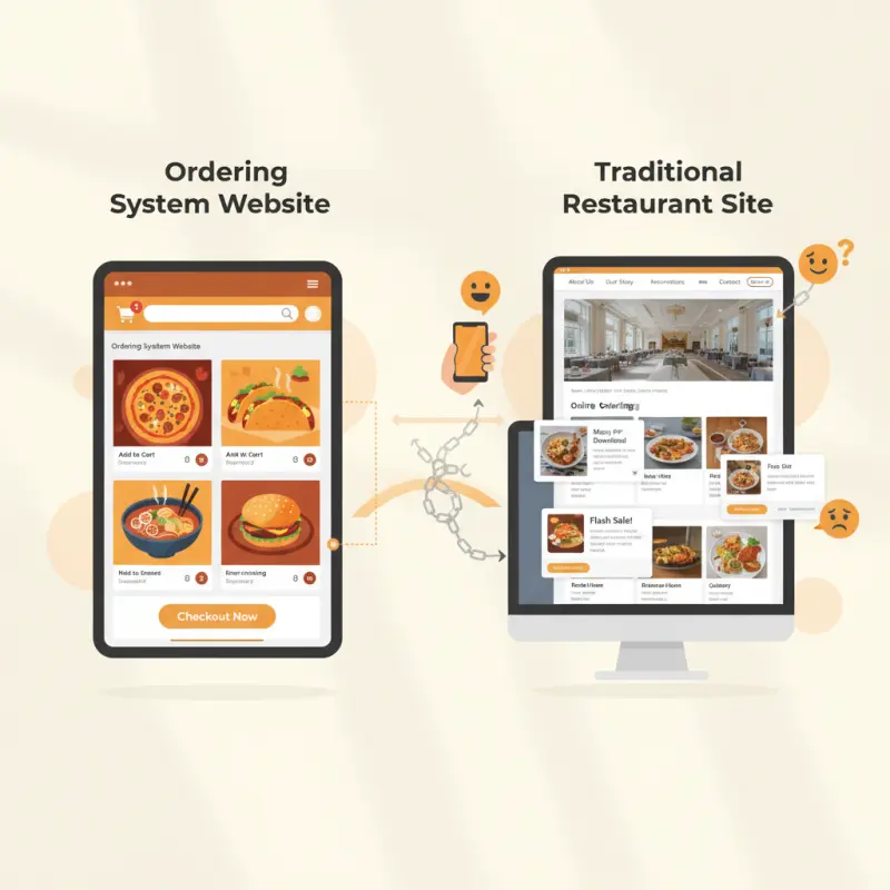 Ordering System Website vs Traditional Restaurant Site: Real Impact